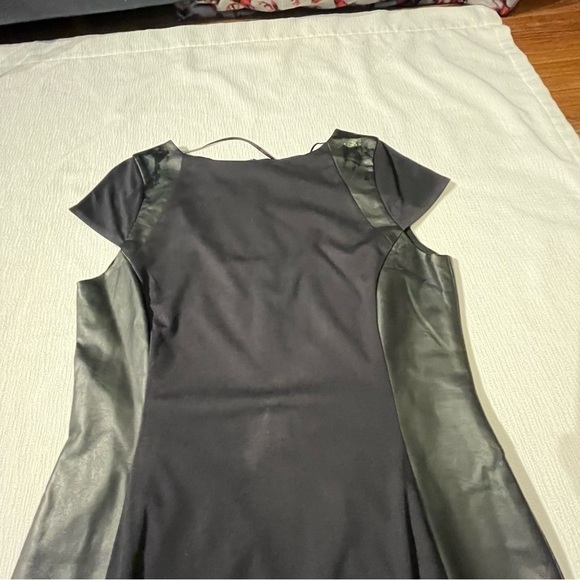 OLSEN EUROPE Black Dress with vegan Leather Strips on sides Size M/L 12 - Picture 5 of 10